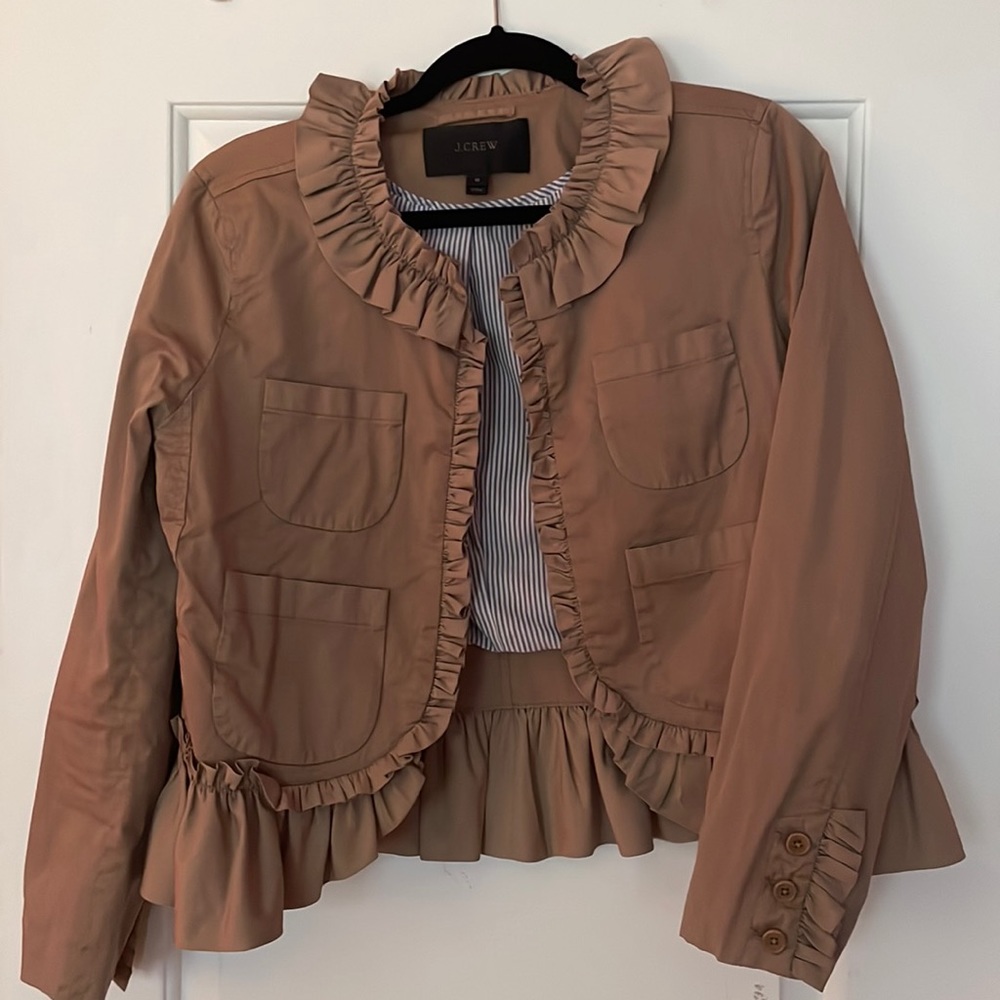 Jcrew Ruffle Chino Jacket 10
